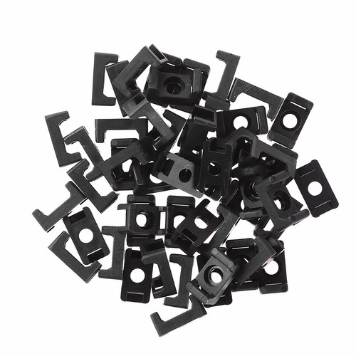 50Pc Cable Zip Ties Mounting Bases Wire Cords Screw Fixing Clips Holders - Picture 11 of 35