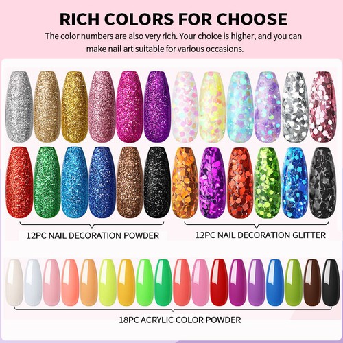 Full DIY Acrylic Nail Art Kits Acrylic Powder and Liquid Glitter Manicure Set - Picture 10 of 31