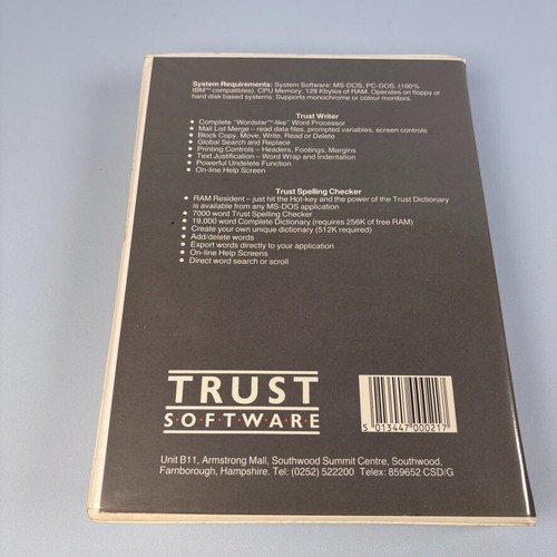 RARE VINTAGE TRUST SOFTWARE WRITER FOR MS-DOS PS-DOS - Picture 5 of 6