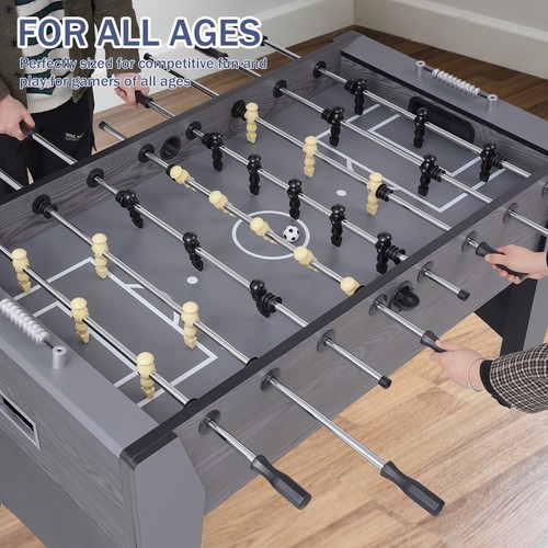 54" Foosball Soccer Table Full-Size Heavy Duty Arcade Game Room Kid Adult 2 Ball - Picture 5 of 12