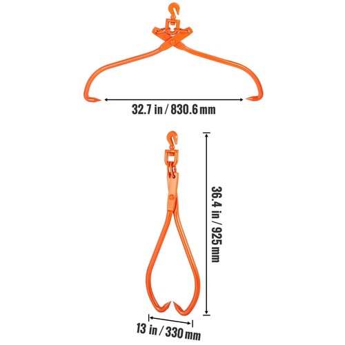 Log Skidding Tongs 32'' 2 Claw Lifting Rotating Steel Lumber Handling Dragging - Picture 3 of 8