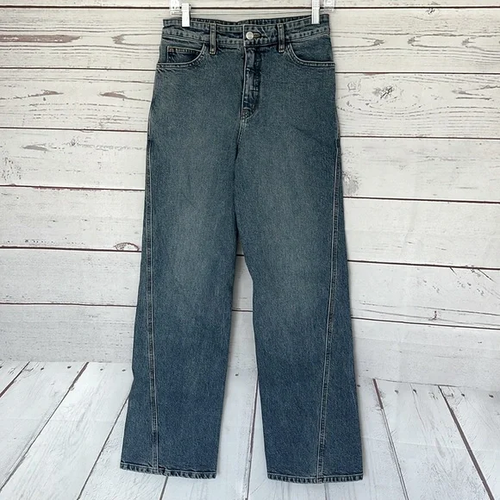 A.L.C. Abbott Straight Jeans Size 26 Medium Wash - Picture 6 of 15