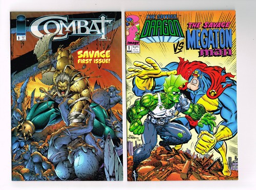 2-4-1 COMBAT #1 & SAVAGE DRAGON VS SAVAGE MEGATON MAN #1 NM+ IMAGE COMICS 1993 - Picture 1 of 2