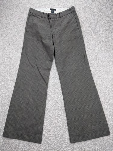Banana Republic Stretch Womens 4 Gray Glen Check Pants Wool Blend Bootcut - Picture 1 of 12