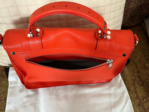 Auth PROENZA SCHOULER PS1 Medium Leather Satchel Orange Shoulder Handbag - NEW - Picture 8 of 9