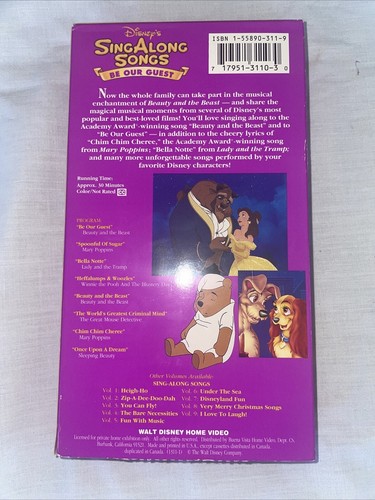 Disneys Sing Along Songs Be Our Guest VHS - Picture 2 of 2