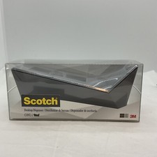 2016 Gray Scotch Desktop Tape Dispenser 3M Refillable Weighted NIP Unopened C17