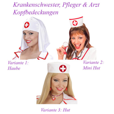 KRANKENSCHWESTER KOPFBEDECKUNG Karneval JGA Arzt Doktor Kostüm Hut Mütze # F15