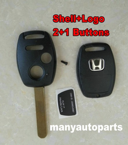 1*Uncut Blade Replacement Keyless Remote Shell Case Key FOB For Honda 2+1 Button - Bild 1 von 7