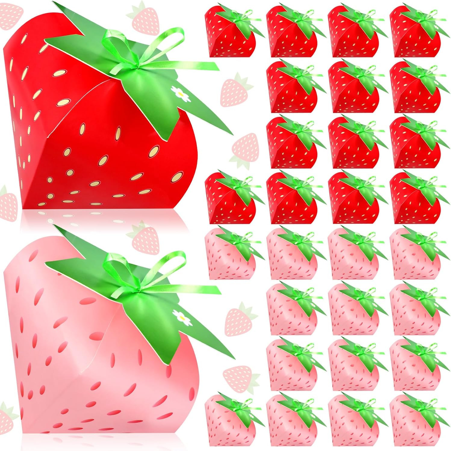 30 Pcs Strawberry Party Favor Treat Boxes Strawberry Birthday Party Gift Boxes f