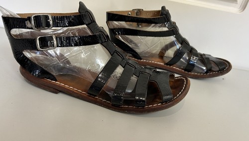 La Botte Gardiane Women Sandals Patent Leather Black Size 39 AU 8 France - Picture 12 of 16
