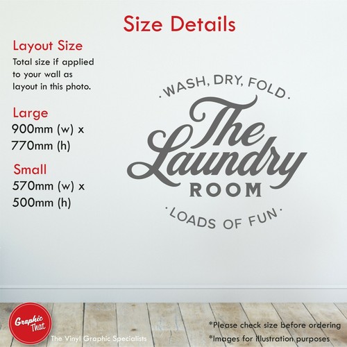 Laundry Room Wall Art Sticker Utility Room Quote Home Vinyl Graphic Decal - Picture 2 of 16