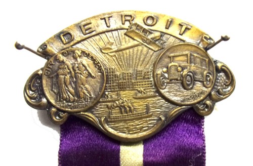 Early BPOE ELKS CINCINNATI Grand Lodge Reunion DETROIT Lodge No. 34 Pin/Ribbon - Picture 3 of 4