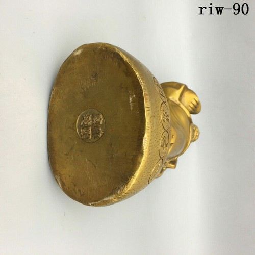 8.6" old Chinese the Ming dynasty bronze ware the elderly statue Ornaments - Picture 7 of 9