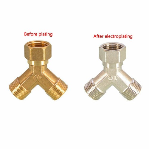 Adaptador de conector de accesorios de tubería de 3 vías tipo Y rosca hembra/macho de latón BSP 1/2" - Imagen 3 de 13