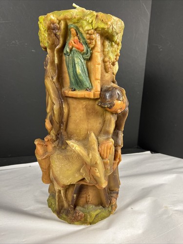 VTG German Gunter Walldurn Baden Pillar Candle Massive 17” Tall Men Drinking - Picture 5 of 9