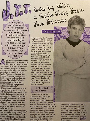 Jonathan Taylor Thomas, Full Page Vintage Clipping