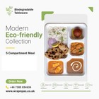 Biodegradable Wedding Party Plates Tableware Punjabi Indian Thali Tray 5 Section