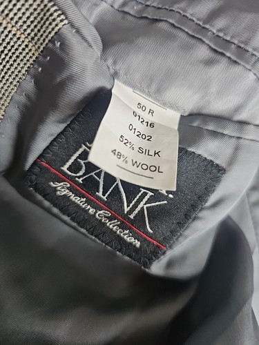 BLAZER UOMO JOS A.BANK BLU, BIANCO E GRIGIO SETA FIRMATO/TAGLIA 50 REG/USATO - Foto 5 di 8