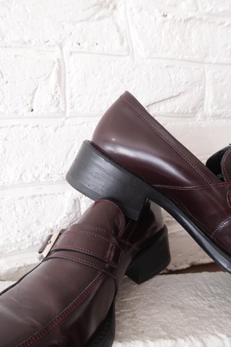 Bass Leather Loafers Womens 8M Monk Strap Preppy Schoolgirl Lydia Beetlejuice - Picture 9 of 17