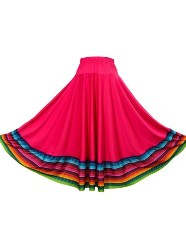 Damen-Tanzröcke lang Vollkreis Folklorico mexikanisch Flamenco Performance - Bild 84 von 168