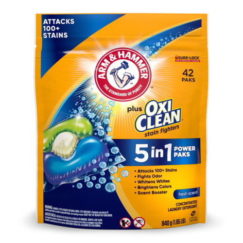 5-in-1 Laundry Detergent Packs Laundry Soap Pods, Fresh Scent, 42 Count - Picture 12 of 12