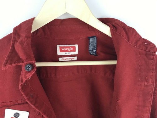 Wrangler Epic Soft Flex Relax Fit Long Sleeve For Men 2XL Red NWT 93% Cotton - Picture 7 of 9