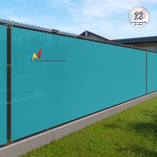 16 Fuß hoher Zaun Sichtschutz Garten Hof 240GSM Windschutz Netz Abdeckung Seeblau - Bild 1 von 8