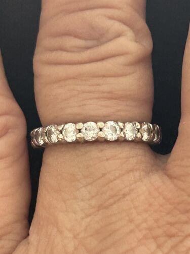 2 carat Round Diamond Ring Eternity Band Wedding 14k Ring Size 6