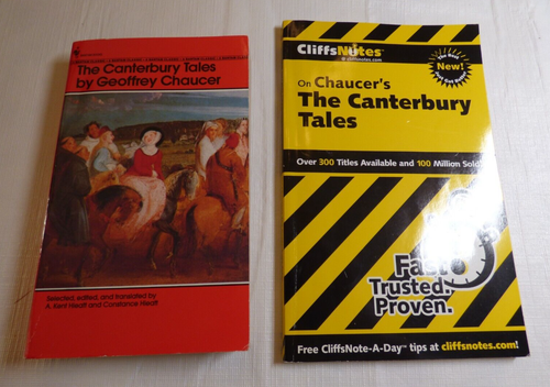 Chaucer: Canterbury Tales Paperback w Cliff Notes Great for Student! 2 books EUC - Bild 1 von 11