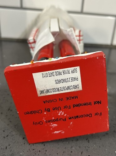 Peppermint Cupcake Chef Nutcracker Candy Lane Wooden Christmas 14” Pink White - Picture 7 of 8