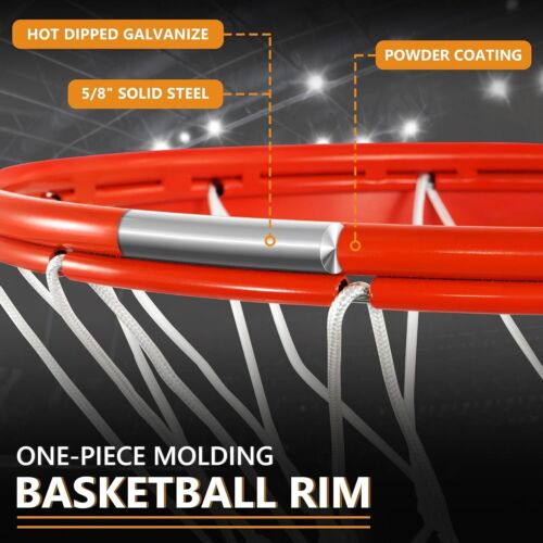 18" Heavy Duty Basketball Rim Replacement Breakaway Rim and Net Professional - Picture 6 of 8