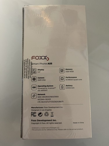 FOXX A55 (Unlocked) - Black 5.5" 4G LTE GSM 16GB (WONT WORK WITH ASSURANCE) - Picture 4 of 5