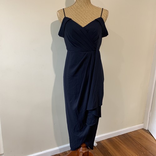 Forever New Hadley Waterfall Midi Dress RRP$169 New With Tags Navy / Dark Blue - Picture 5 of 21