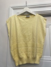 VTG KENNETH TOO YELLOW KNIT ANCHOR TOP 70s NAUTICAL