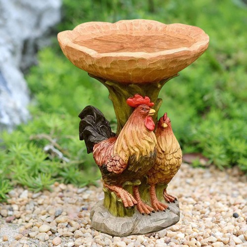 Garten Vogeltränke Schale Hahn Statue Figur Kolibri - Bild 6 von 7