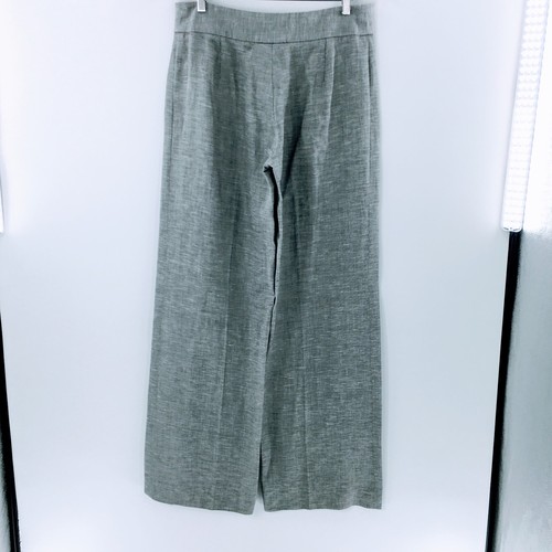 Max Mara Wide Leg Pants Grey Linen Blend Tweed Lightweight Trousers Sz 12 - Picture 8 of 12
