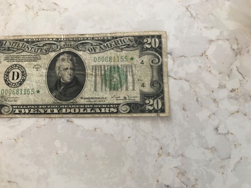 1934-B $20 STAR FEDERAL RESERVE NOTE,CLEVELAND,OHIO,CIRCULATED - Picture 2 of 5