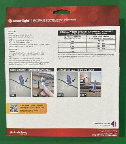 100 Pack Universal Light Clips Outdoor -Weatherproof Christmas Light 5859 - Picture 2 of 8