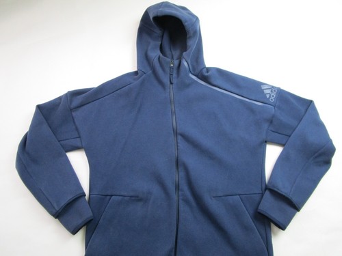 Adidas Mens ZNE Parley Primeknit Full Zip Hoodie Jacket Navy Blue Mens Large - Picture 2 of 21