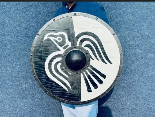 Escudo Guerrero de Batalla Medieval Eivor Valhalla Auténtico Hecho a Mano para Juegos con disfraces