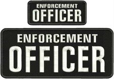 police federal officer embroidery Patches 5x10 and 3x6 hook on back od /& blk