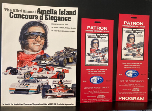 23rd 2018 Amelia Island Concours d'Elegance Program + 2 tickets, motorsport - Picture 1 of 6