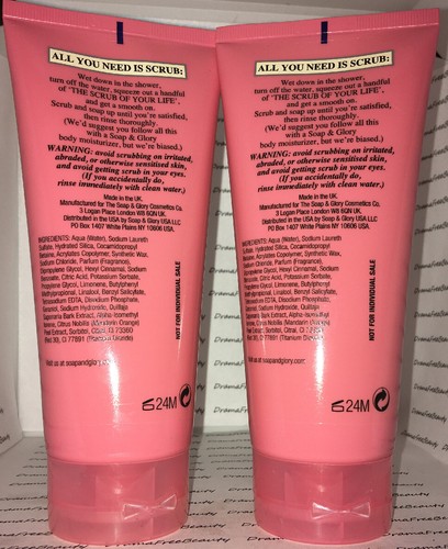 2 Soap & Glory *The SCRUB of YOUR LIFE* Smoothing Shower Body Buffer 6.7oz. Lot - Picture 5 of 8