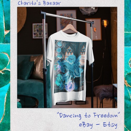 T-shirt Dancing to Freedom collage surreale unisex ultra cotone vari colori - Foto 7 di 39