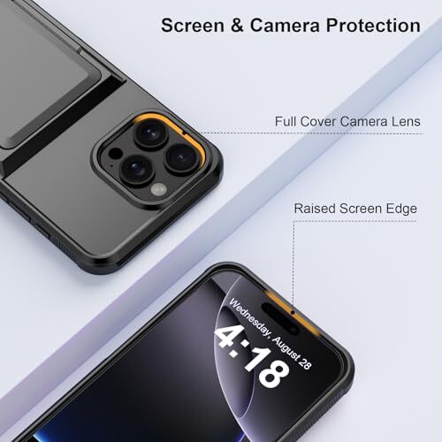 Flip Wallet for iPhone 16 Pro Case Credit Cards Holder, iPhone 16 Pro Black - Picture 6 of 7