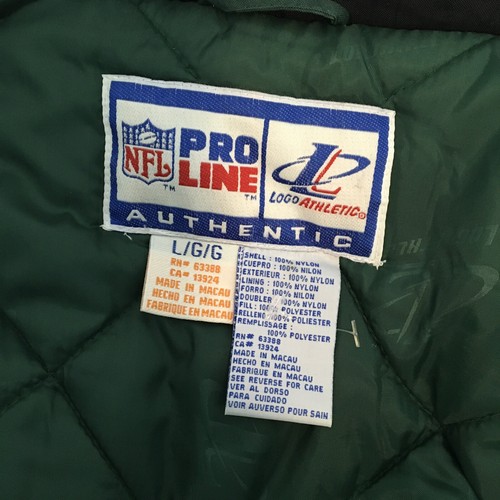 90s Logo Athletic Pro Line Green Bay Packers Parka Jacket Large Packable Hood - Bild 11 von 11
