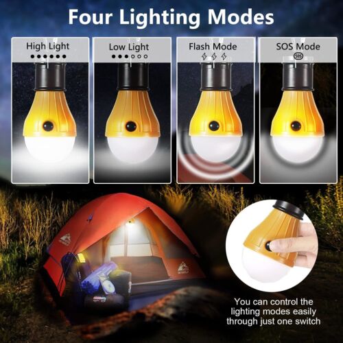 LED Camping Lantern 5Pack,Portable Camping Lights 4Lighting Modes with Clip Hook - Picture 3 of 7