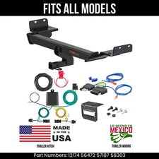 For 22-24 Jeep Compass Trailer Hitch w/ 5Pin Wiring Harness Fits All Models Curt