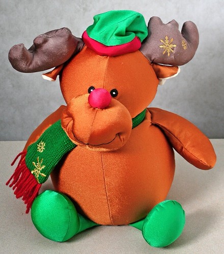 Reno navideño de felpa suave vintage con bufanda y sombrero - Imagen 3 de 10